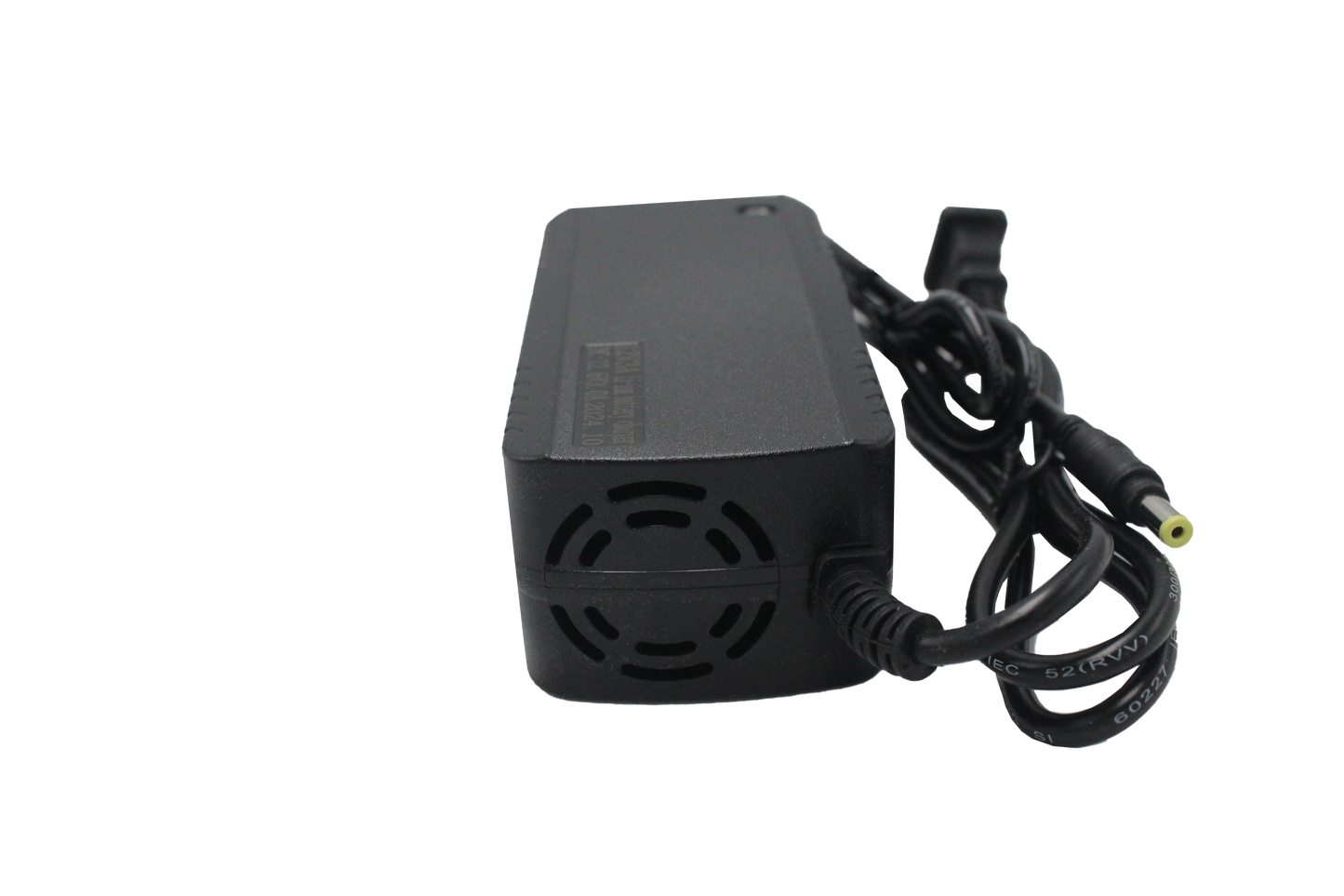 Cargador 3s 12.6V 3ah Hyvel de color negro con su cable enrollado