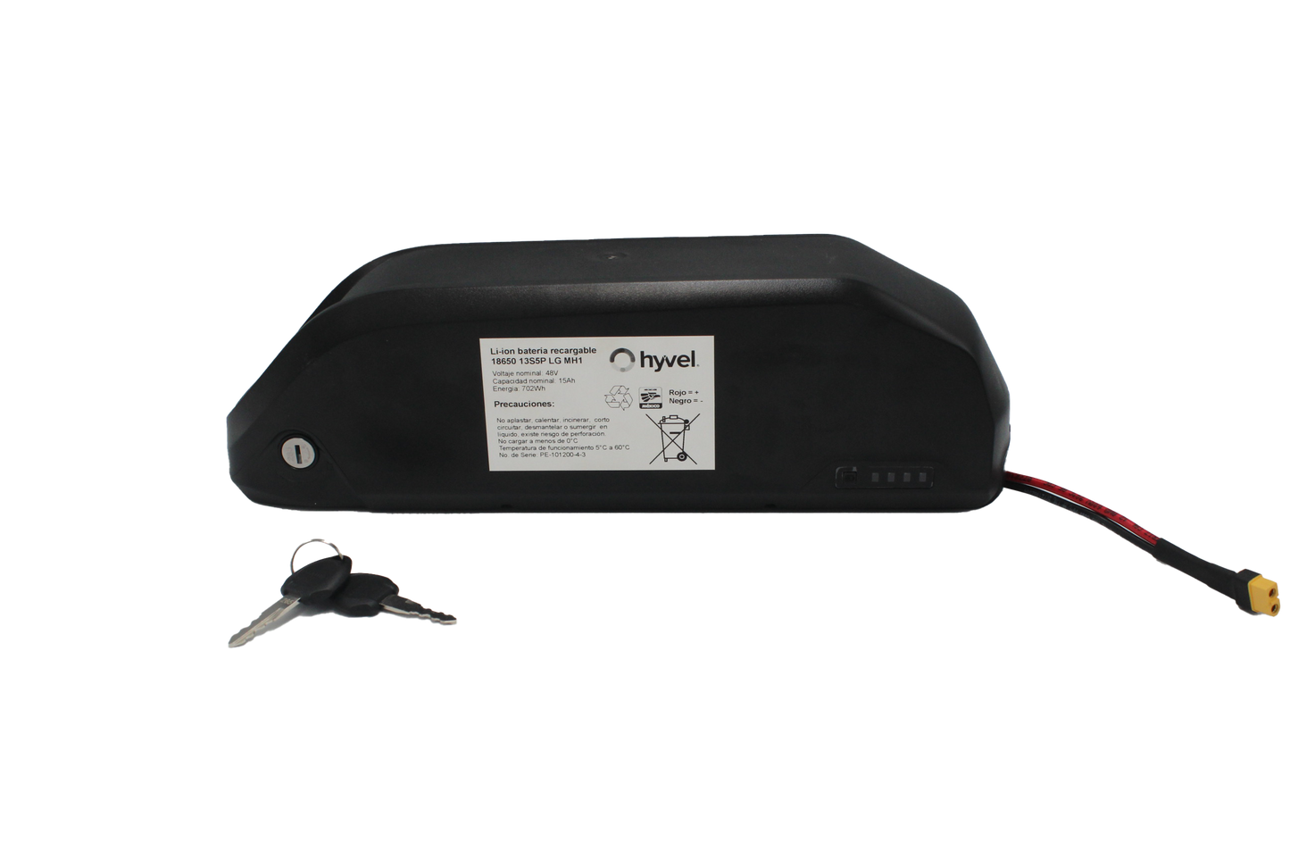 Diagrama descriptivo del Kit Batería 48v 13ah EVE + Caja Desmontable + Cargador 2a