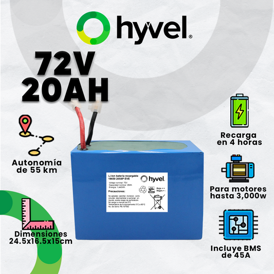 Batería 72V para Motocicleta Eléctrica