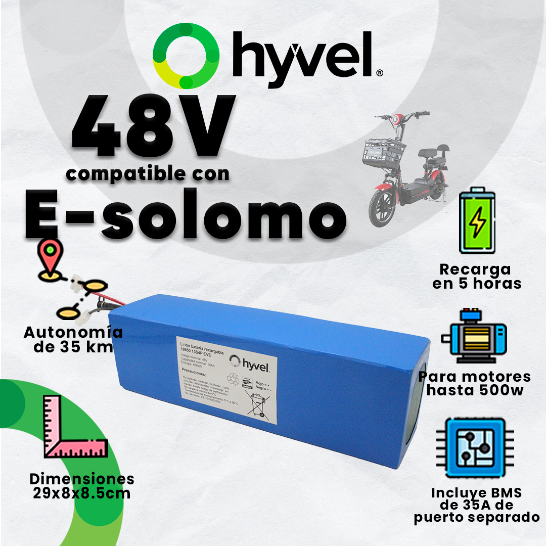 Kit Batería 48V compatible con E-solomo + Cargador 2A