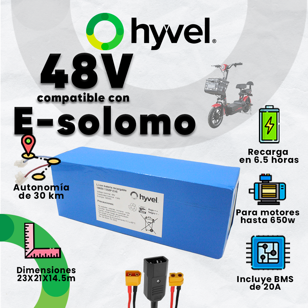 Kit Batería 48V compatible con E-solomo + Cargador 2A