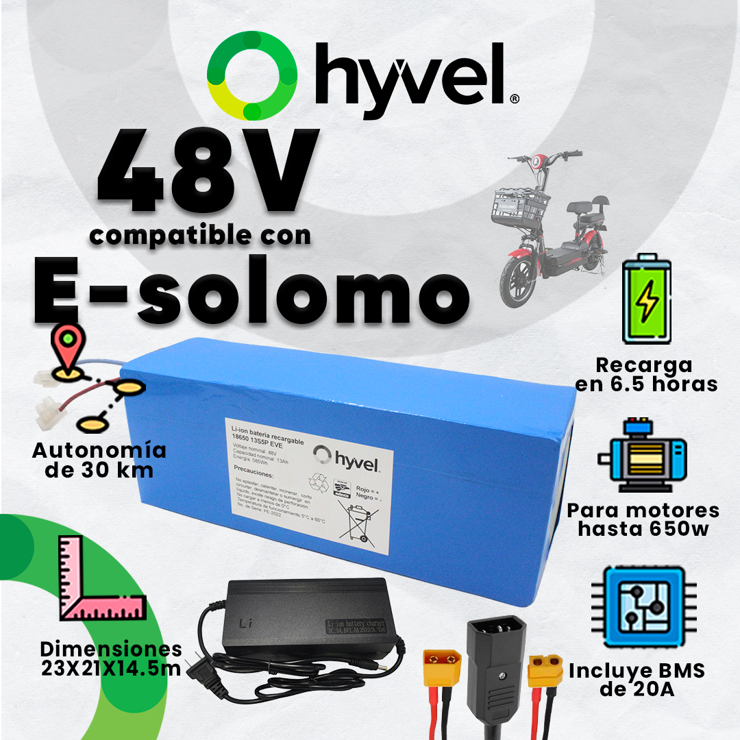 Kit Batería 48V compatible con E-solomo + Cargador 2A