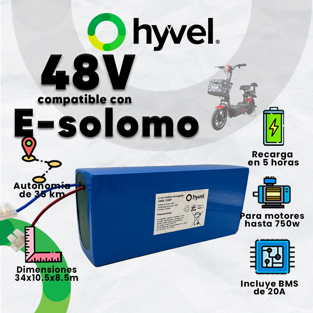 Kit Batería 48V compatible con E-solomo + Cargador 2A