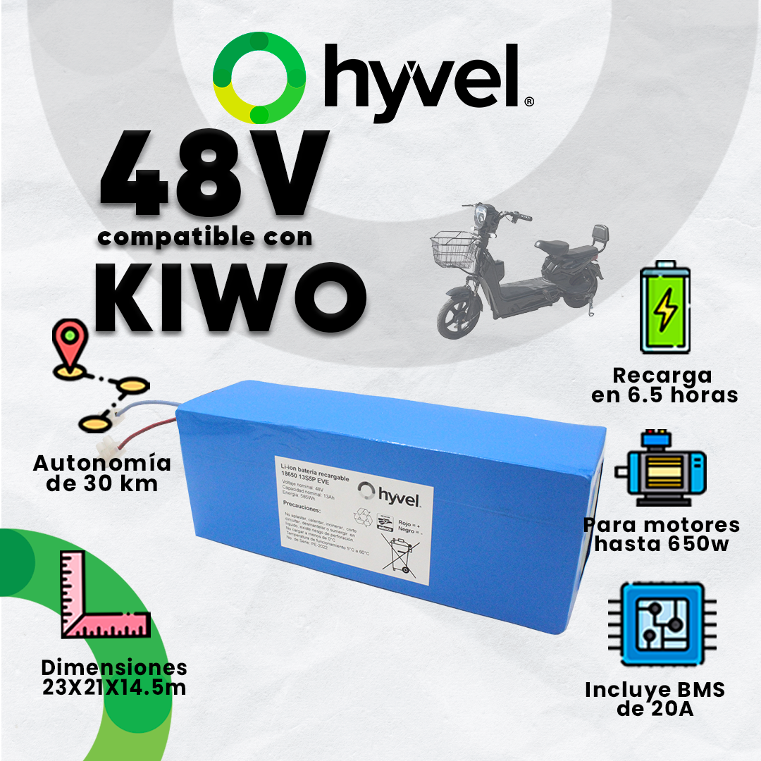 Kit Batería 48V compatible con KIWO + Cargador 2A