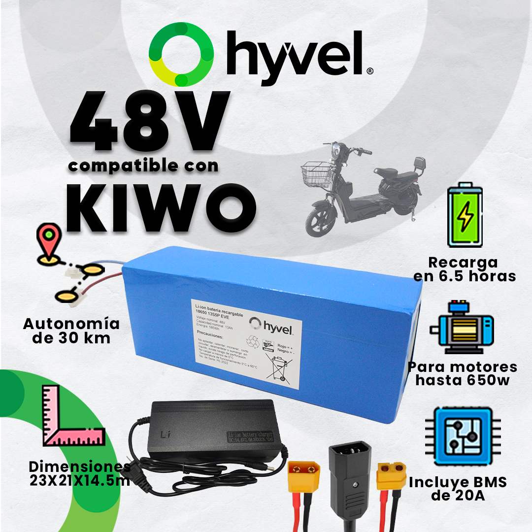 Kit Batería 48V compatible con KIWO + Cargador 2A