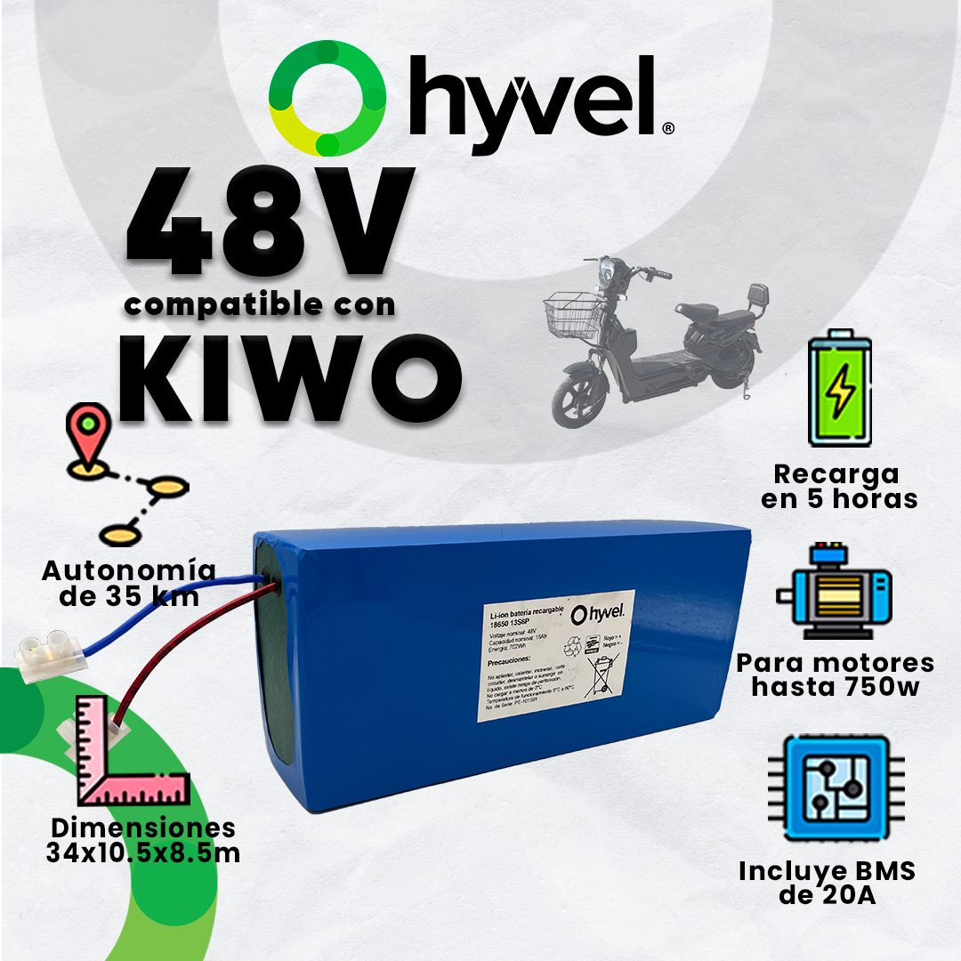Kit Batería 48V compatible con KIWO + Cargador 2A