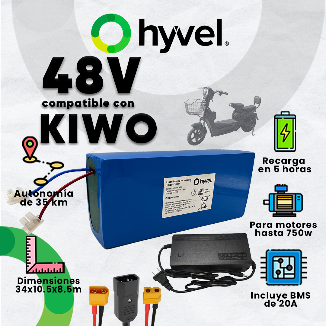 Kit Batería 48V compatible con KIWO + Cargador 2A