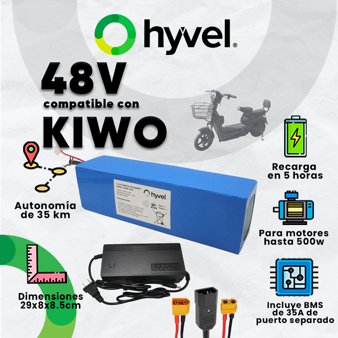 Kit Batería 48V compatible con KIWO + Cargador 2A