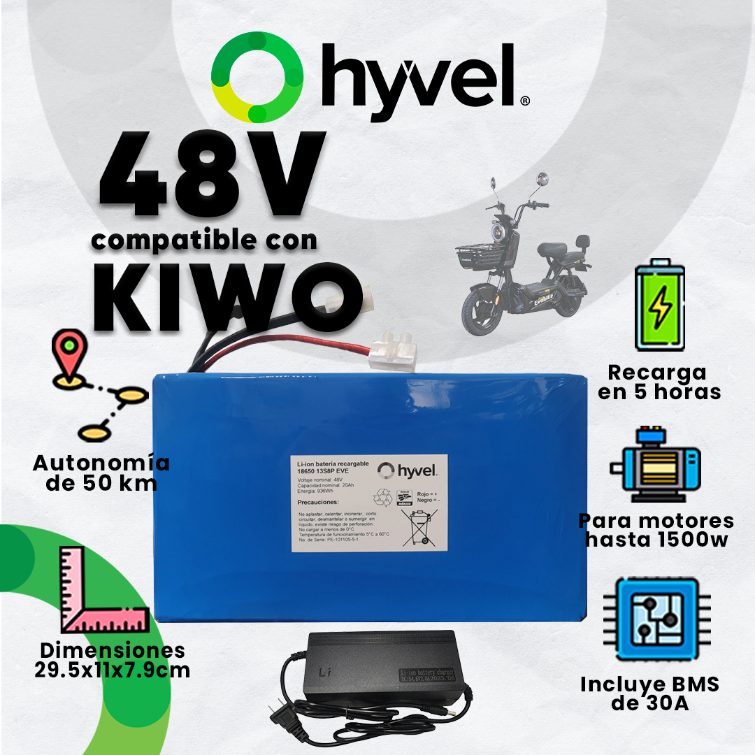 Kit Batería 48V compatible con KIWO + Cargador 2A