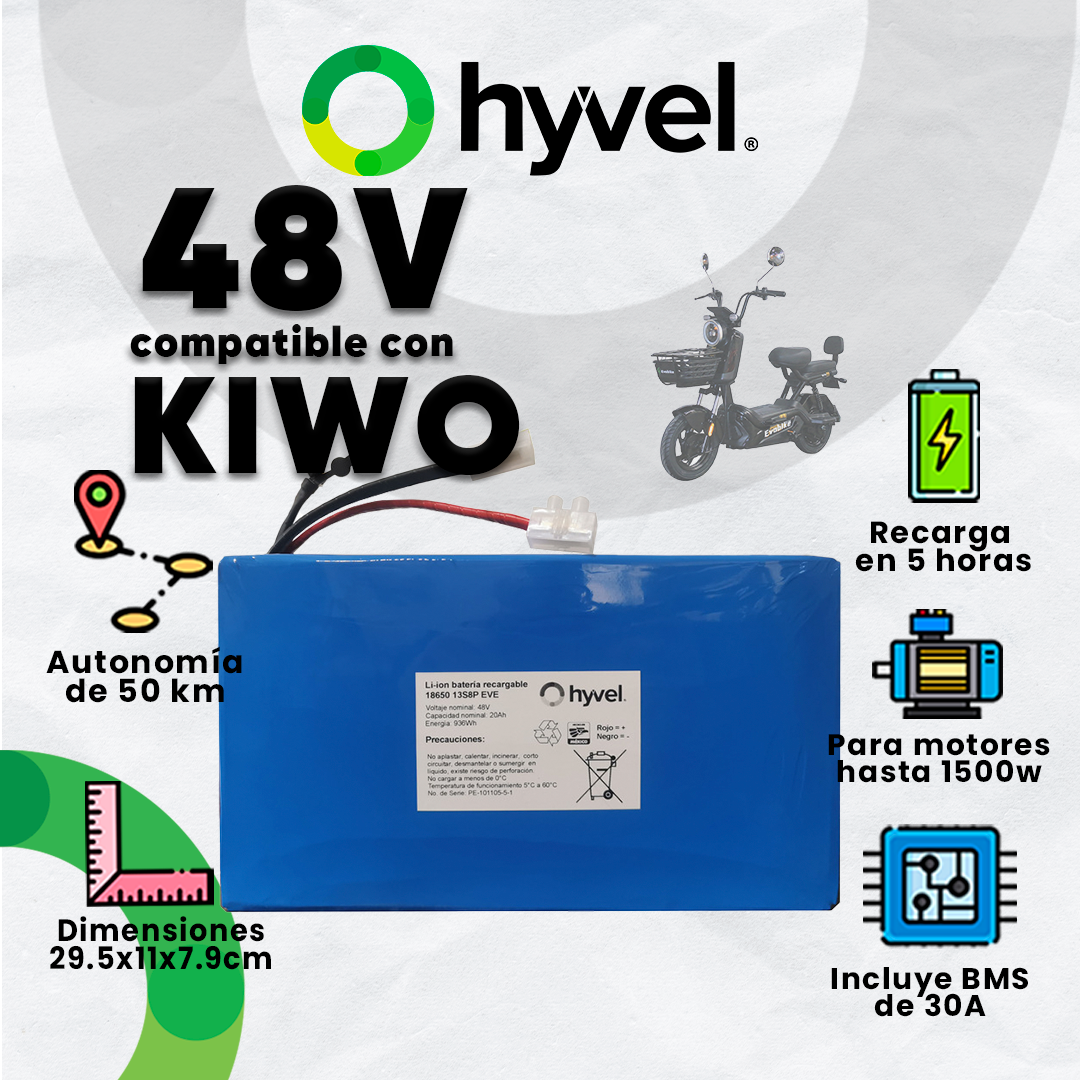 Kit Batería 48V compatible con KIWO + Cargador 2A