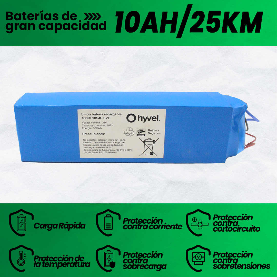 Beneficios específicos de la Batería 36V 10Ah EVE Magnos destacando su gran capacidad y las características destacadas.