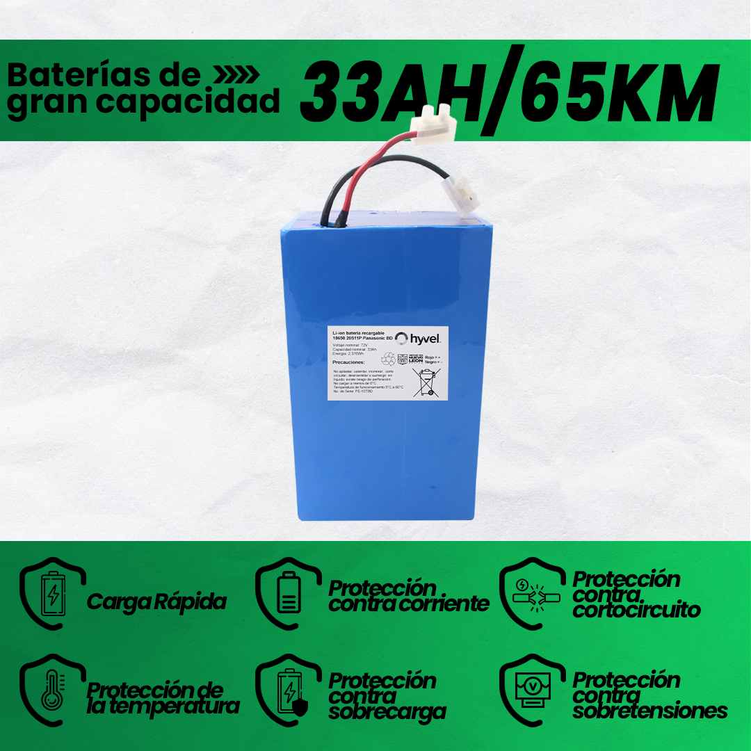 Batería 72v 33ah+ Cargador 5a