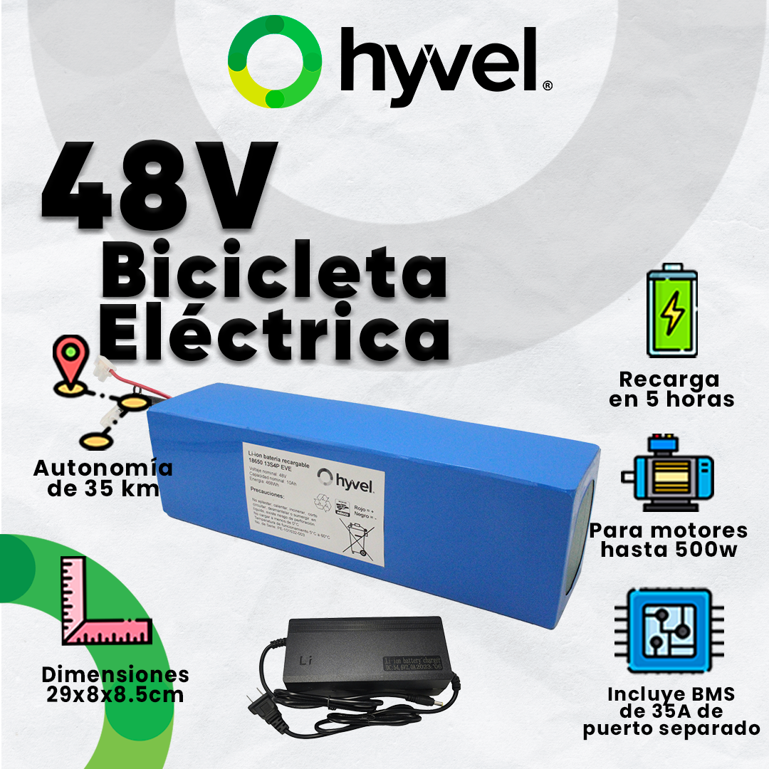 Kit Batería 48V para Bicicleta Eléctrica + Cargador 2A