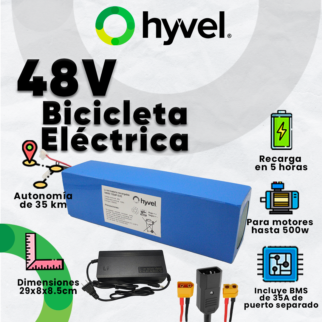 Kit Batería 48V para Bicicleta Eléctrica + Cargador 2A