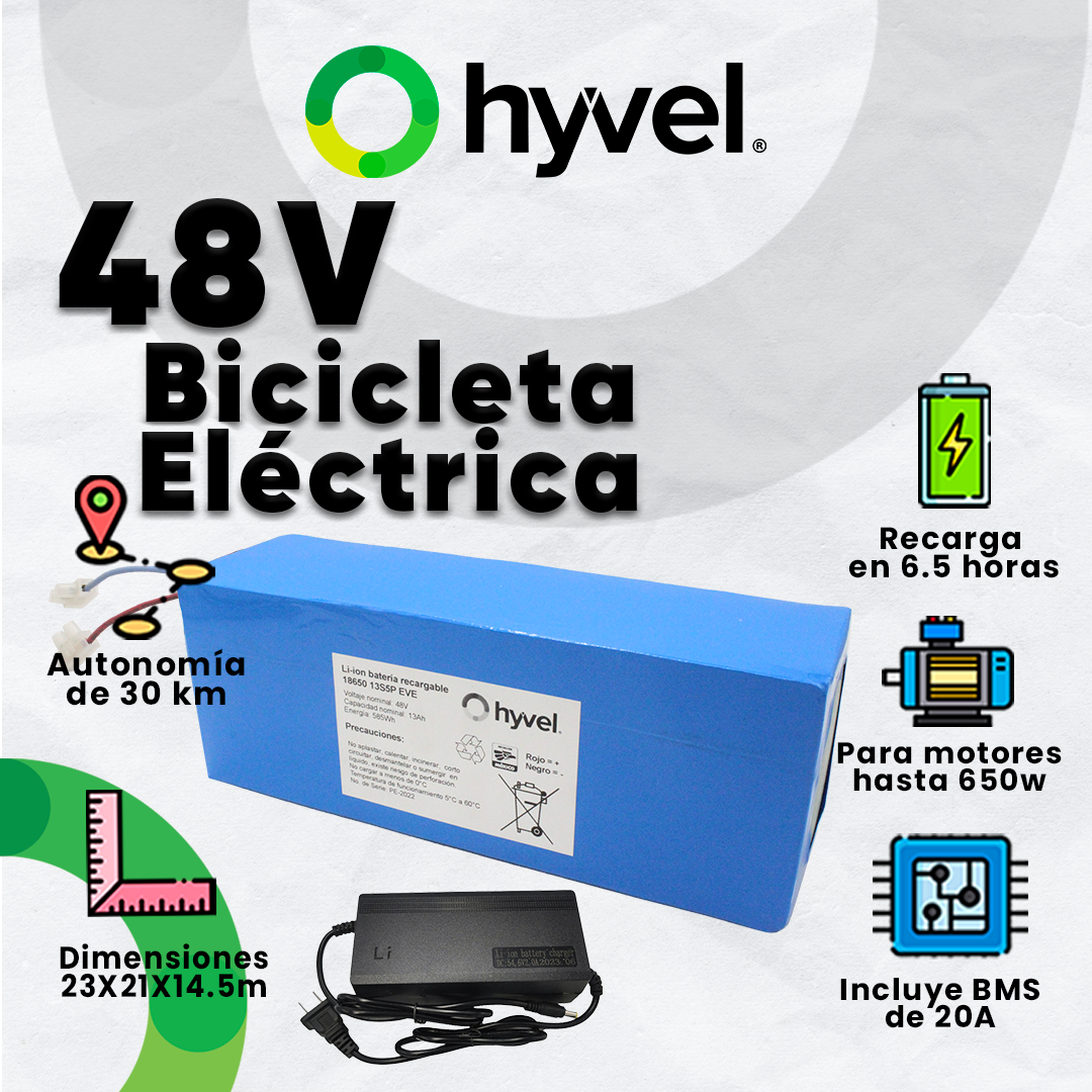 Kit Batería 48V para Bicicleta Eléctrica + Cargador 2A