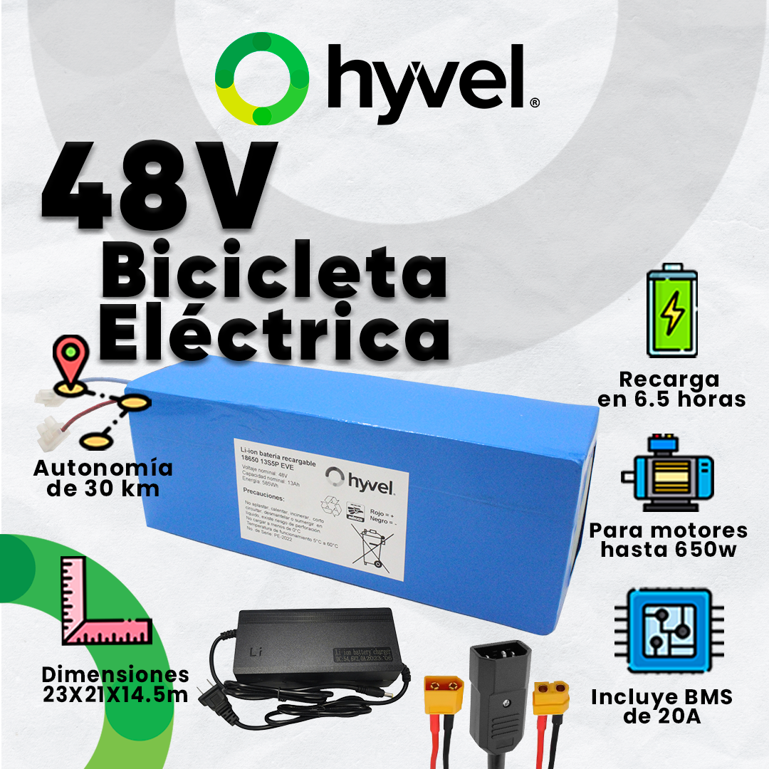 Kit Batería 48V para Bicicleta Eléctrica + Cargador 2A