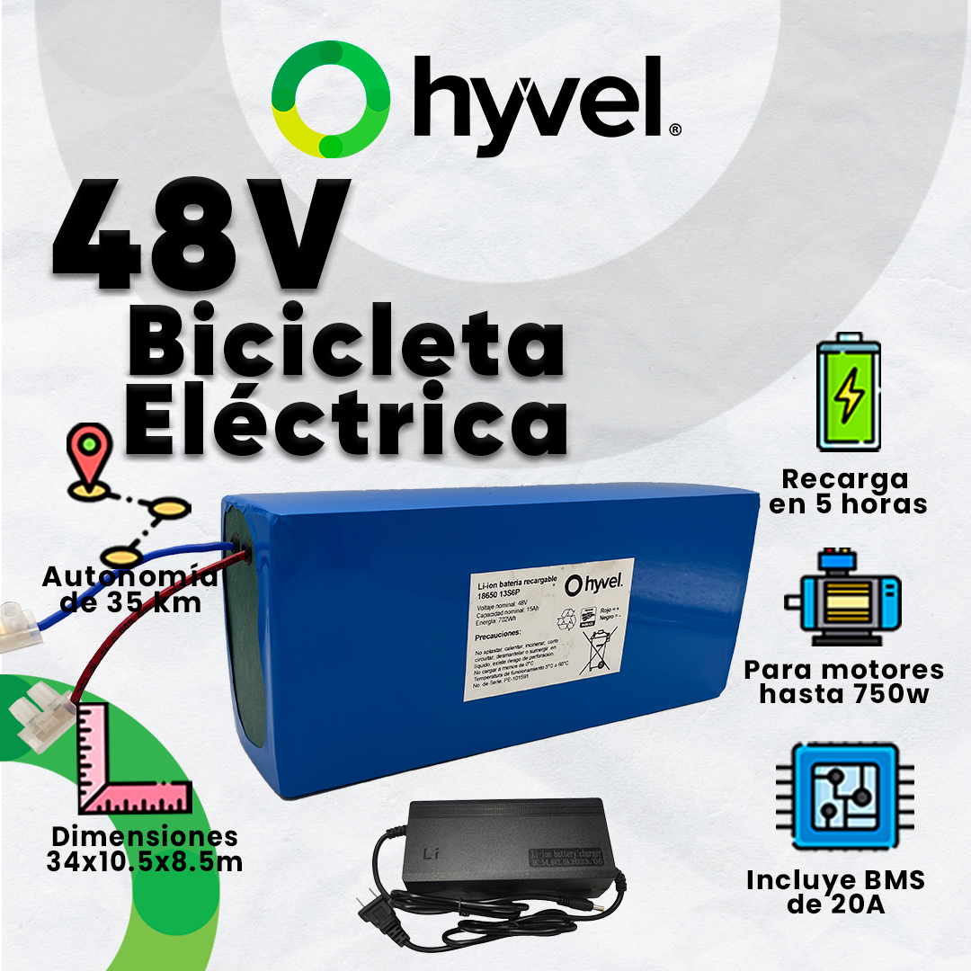 Kit Batería 48V para Bicicleta Eléctrica + Cargador 2A