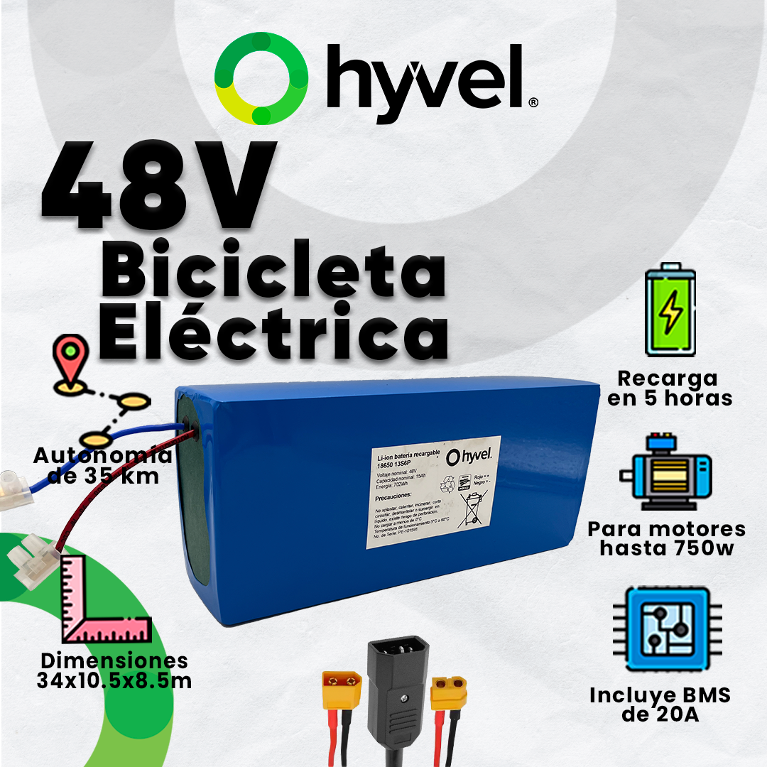 Kit Batería 48V para Bicicleta Eléctrica + Cargador 2A