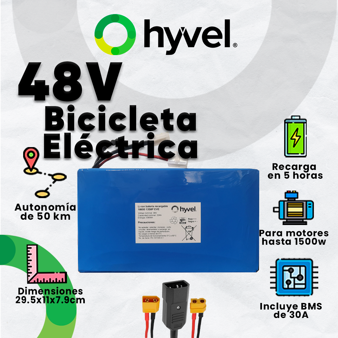 Kit Batería 48V para Bicicleta Eléctrica + Cargador 2A