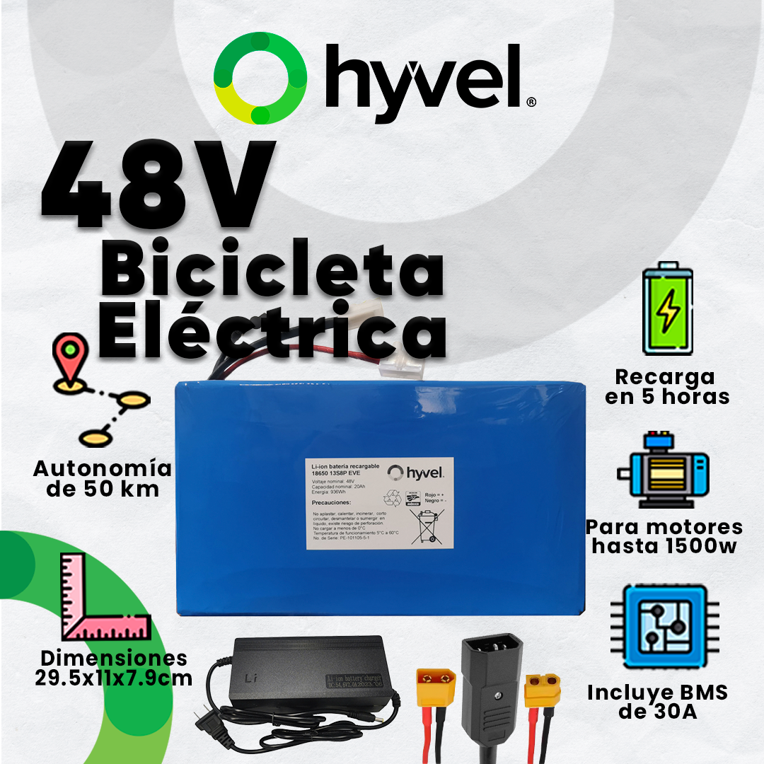 Kit Batería 48V para Bicicleta Eléctrica + Cargador 2A