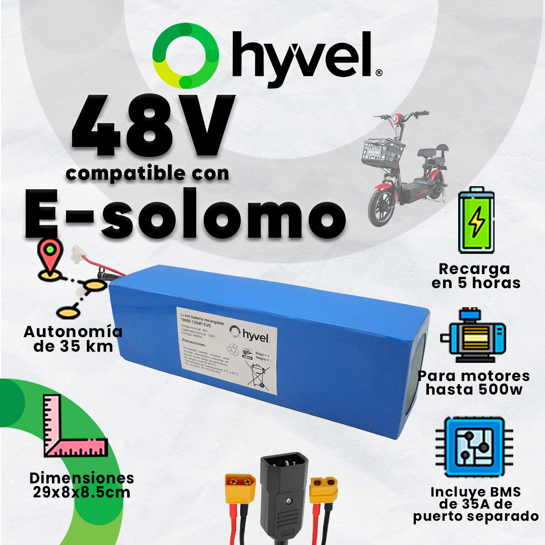 Kit Batería 48V compatible con E-solomo + Cargador 2A