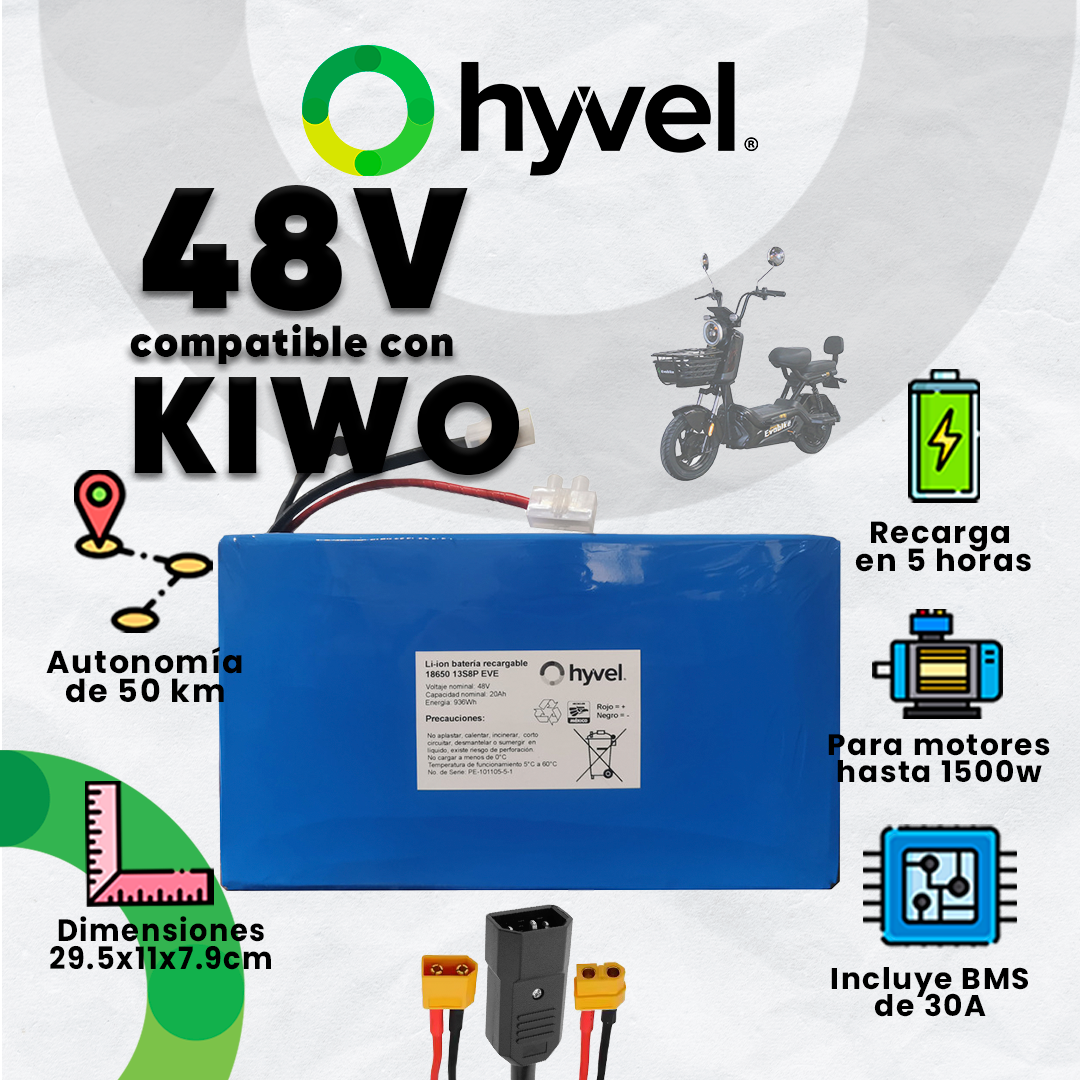Kit Batería 48V compatible con KIWO + Cargador 2A