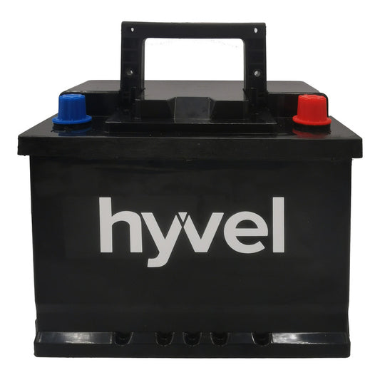 Kit Batería 24v 60ah Panasonic + Caja Abs en color negro, con logotipo visible sobre la batería.