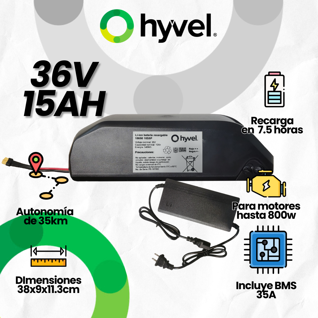 Batería 36V Desmontable para Bicicleta Eléctrica