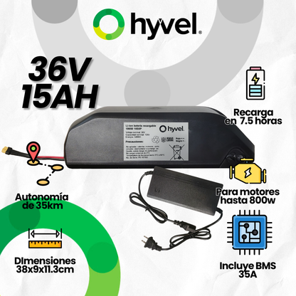 Batería 36V Desmontable para Bicicleta Eléctrica