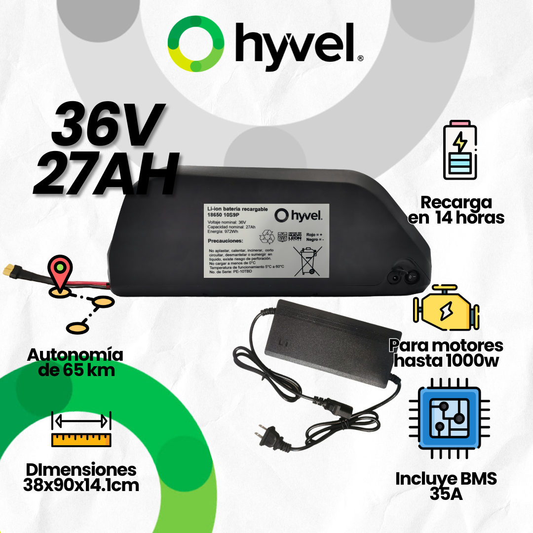 Batería 36V Desmontable para Bicicleta Eléctrica