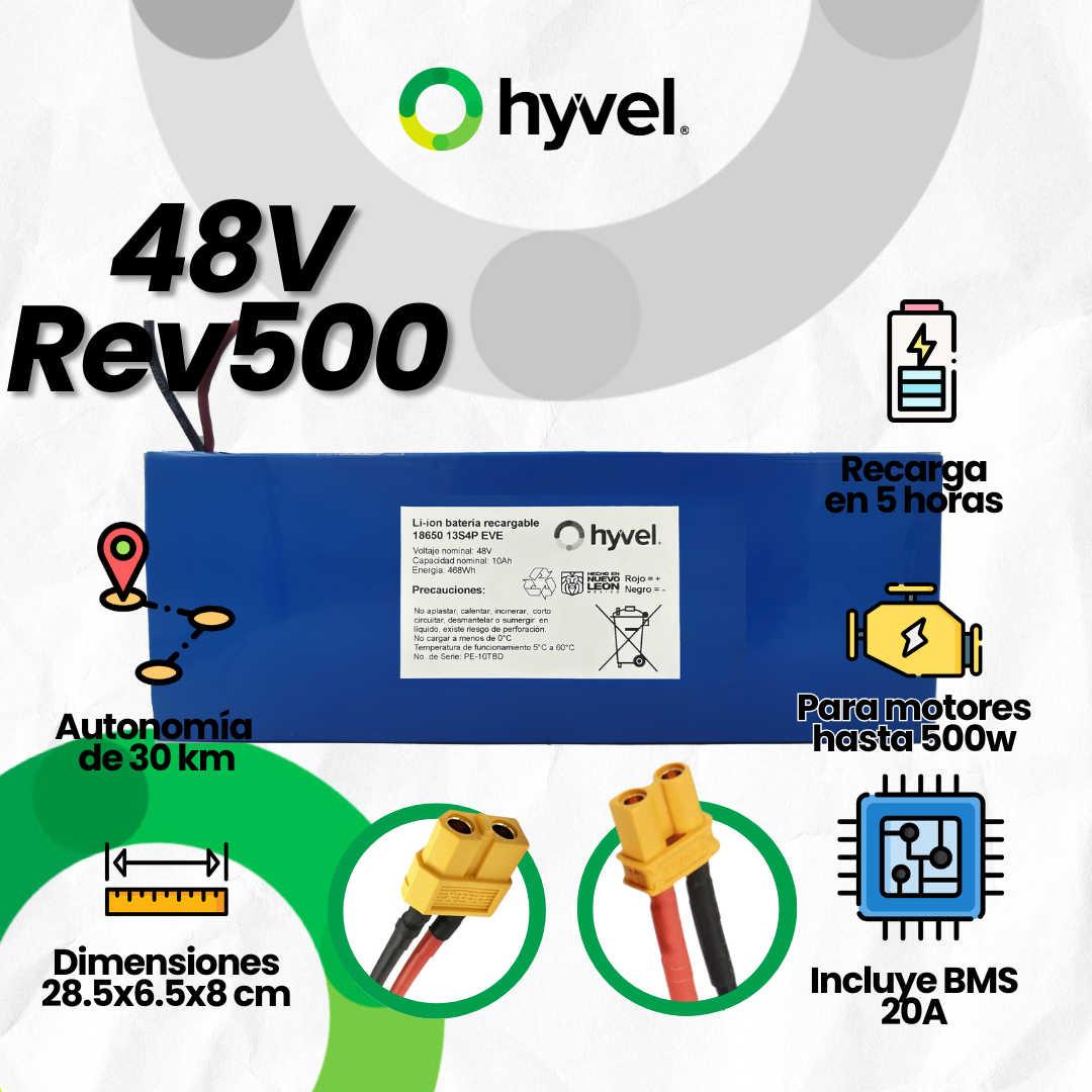 Batería 48v 10Ah compatible con ZIGNA REV500