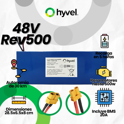 Batería 48v 10Ah compatible con ZIGNA REV500