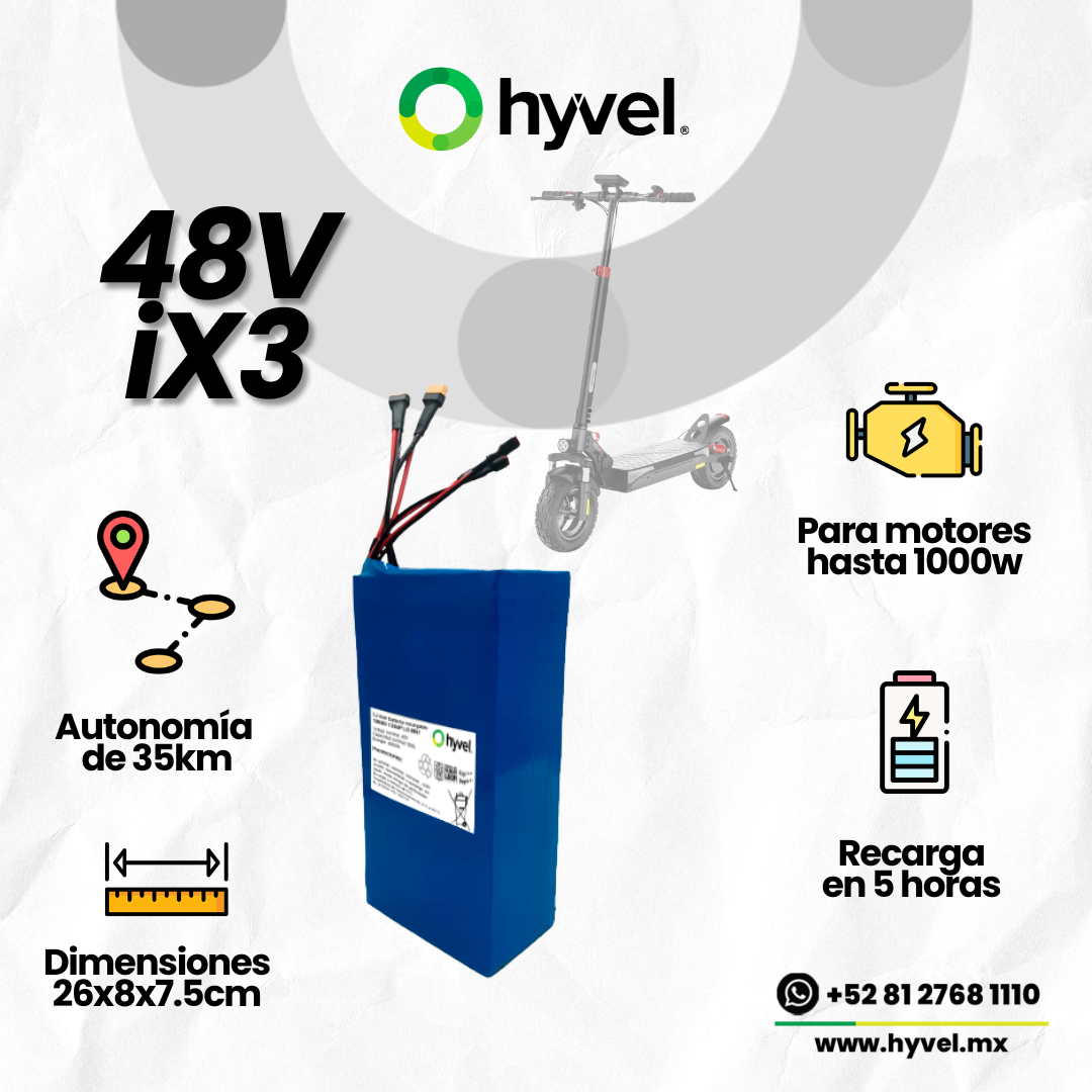 Batería 48V 10Ah compatible con Iscooter iX3