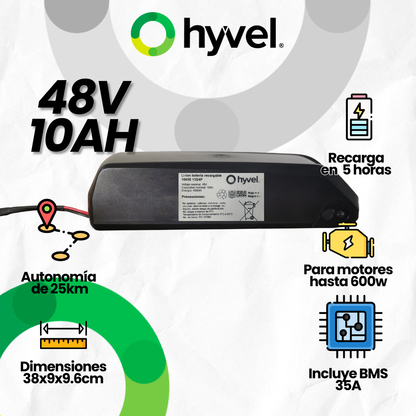 Batería 48V Desmontable para Bicicleta Eléctrica