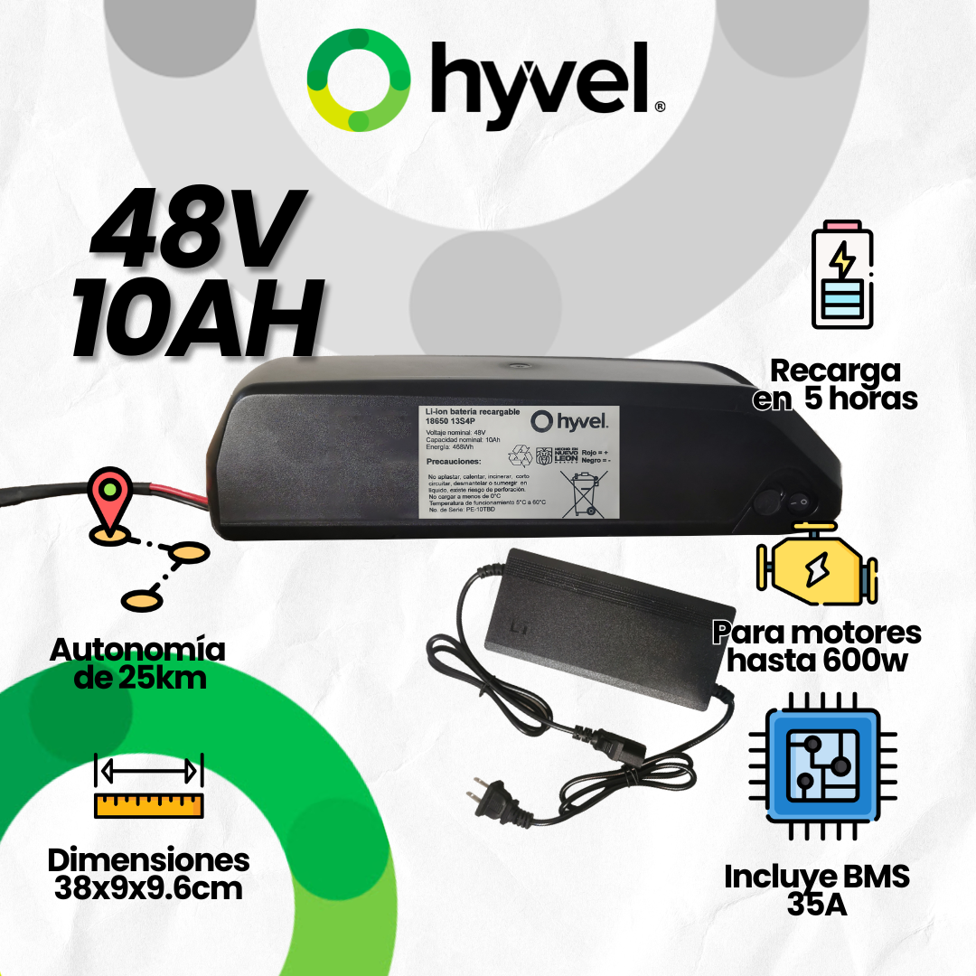 Batería 48V Desmontable para Bicicleta Eléctrica