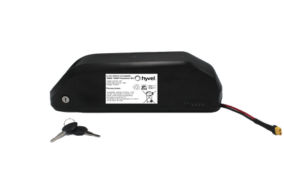 Diagrama descriptivo de las partes del Kit Batería 48v 15ah Panasonic + Caja Desmontable de Hyvel 