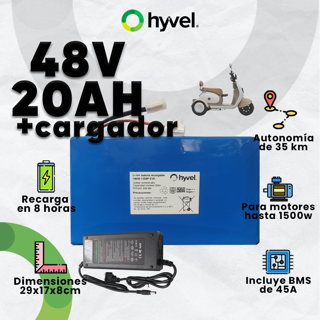 Batería 48V 20Ah para Triciclo Eléctrico