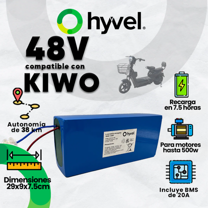 Kit Batería 48V compatible con KIWO + Cargador 2A