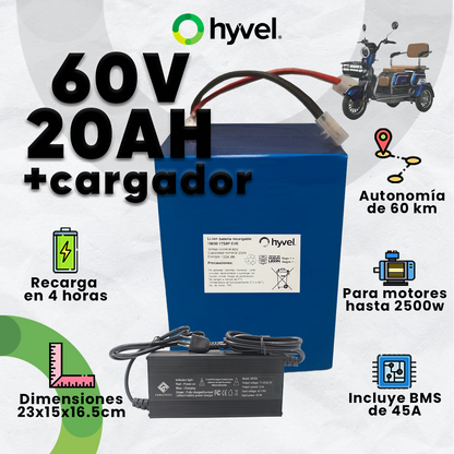 Batería 60V 20Ah para Triciclo Eléctrico