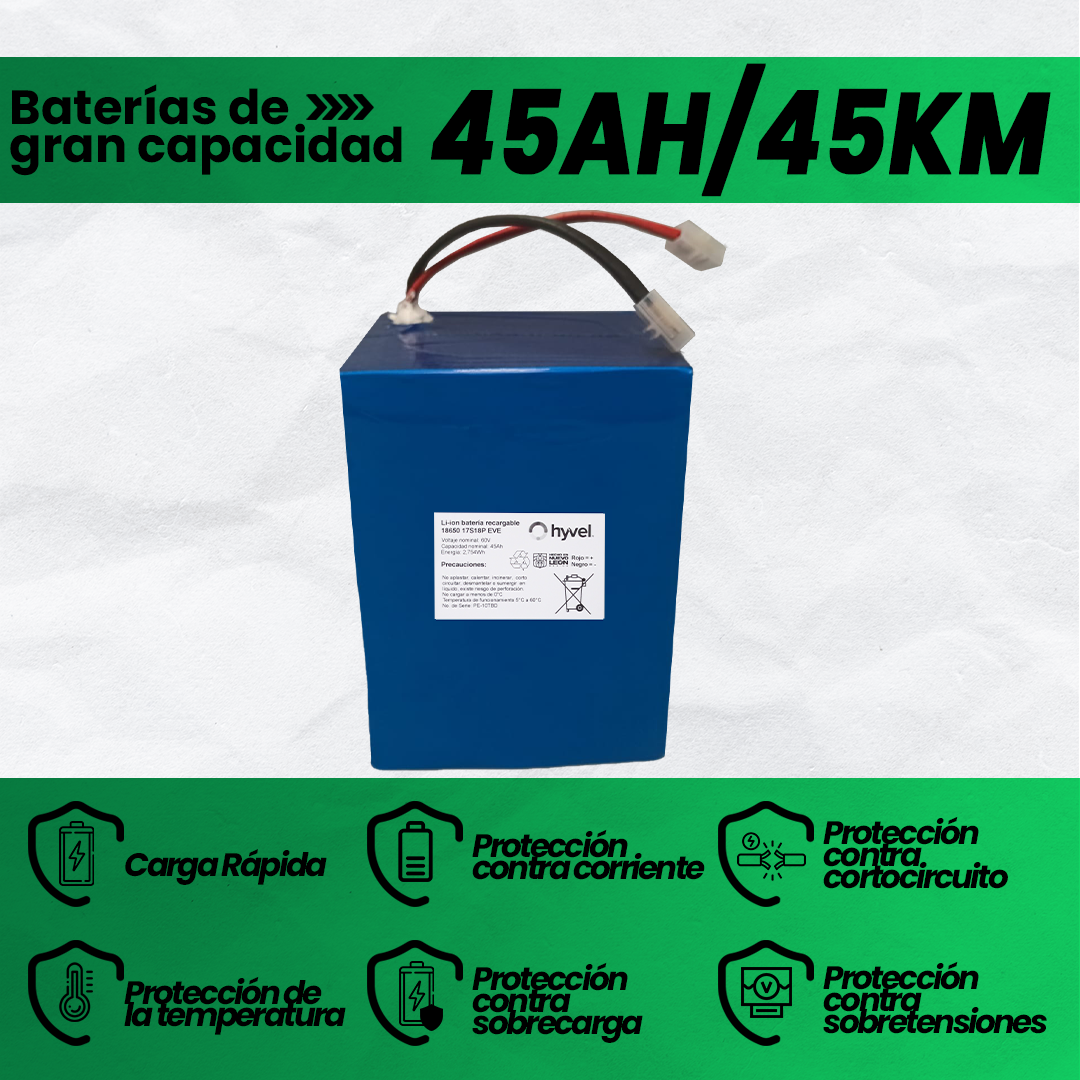 Batería 60V 45Ah para Triciclo Eléctrico