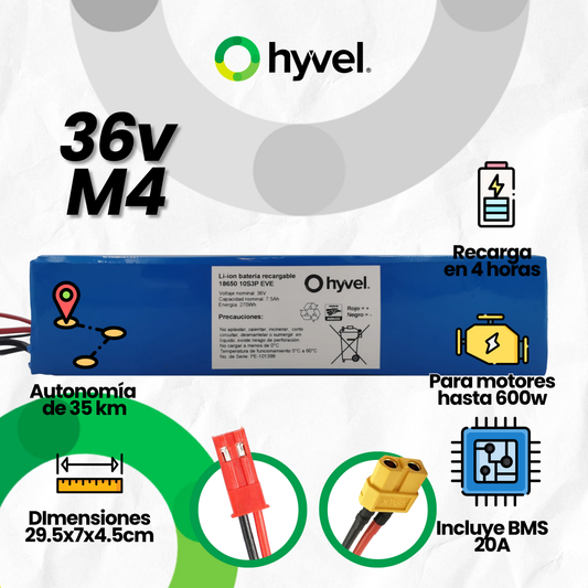 Batería 36V 7.5Ah compatible con Honey Whale S2