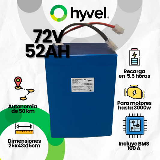 Batería 72V 52Ah para Triciclo Eléctrico