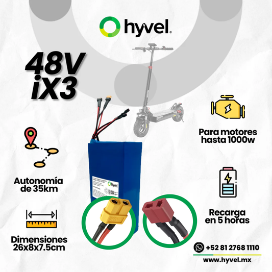 Batería 48V 10Ah compatible con Iscooter iX3