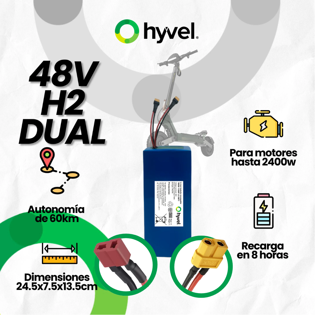 Batería 48V 18Ah compatible con Honey Whale H2 DUAL