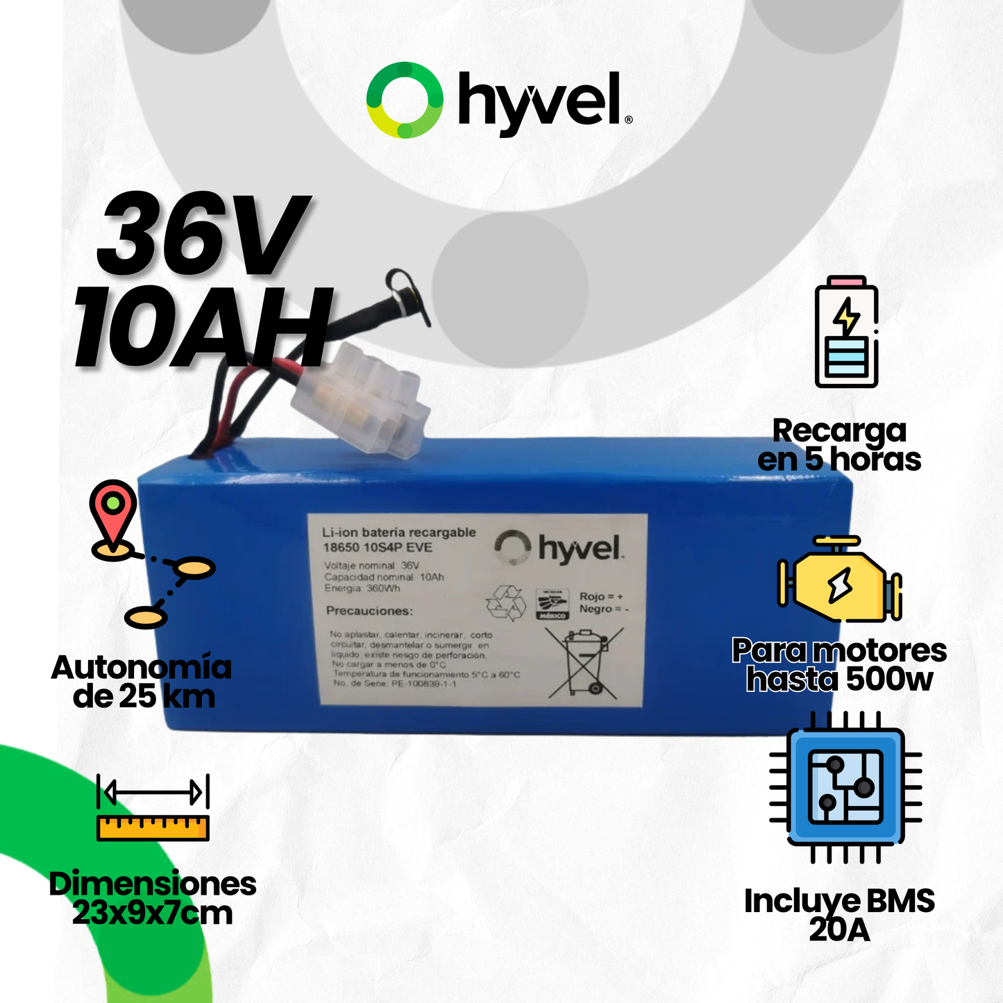 Battery 36v 10ah Eve