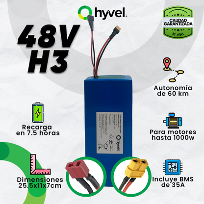 Batería 48V 15Ah compatible con Honey Whale H3