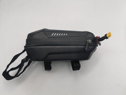 Empaque en color negro de la Batería Externa para Scooter 48V 9Ah con sierre y nombre grabado de la marca Hyvel 