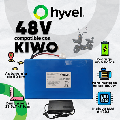 Kit Batería 48V compatible con KIWO + Cargador 2A