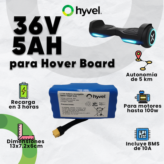 Batería 36v 5ah Eve Hoverboard