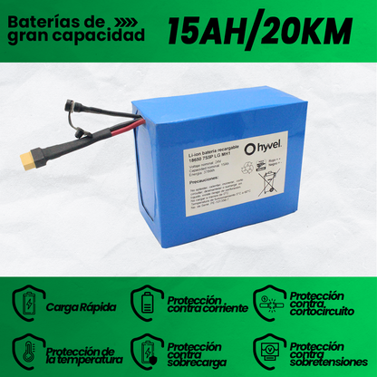 Características específicas de la Batería 24V 15Ah LG MH1 destacando sus usos y beneficios adicionales.